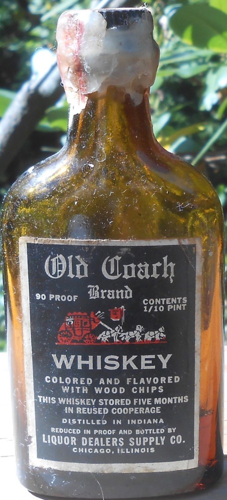 Old Coach Whiskey miniature empty bottle