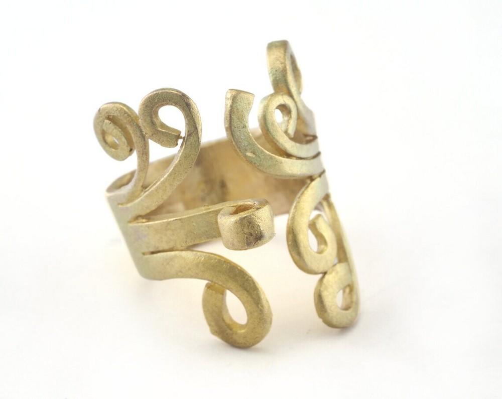 Ring Adjustable Ring Loop - Raw brass (17mm 7US inner size - Adjustable ) 2748