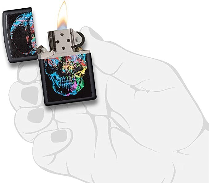 Zippo 28042 Skull Black Matte