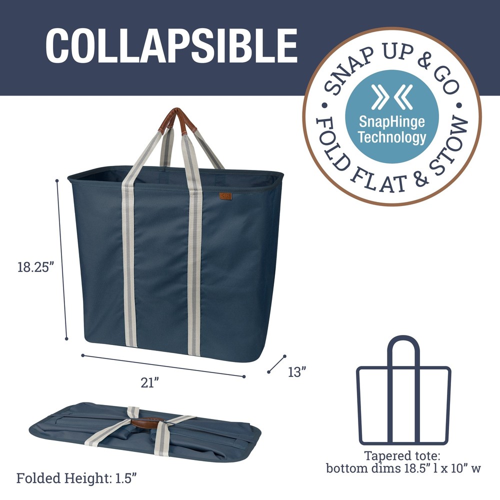 CLEVERMADE COLLAPSIBLE LAUNDRY TOTE - NAVY NOIR