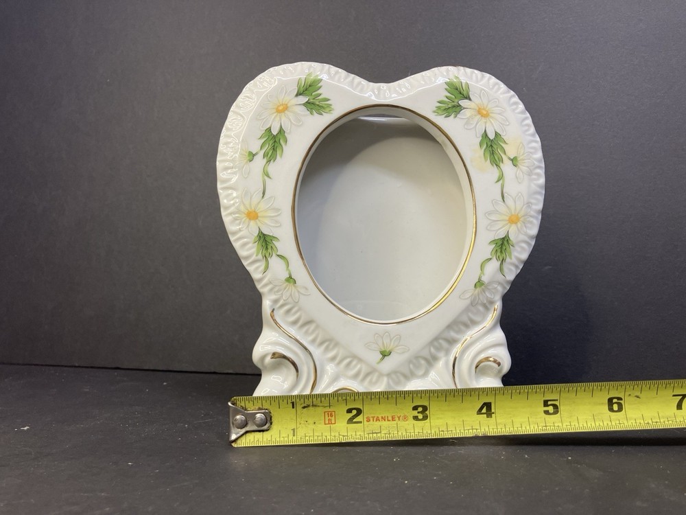 VTG Lefton Ceramic Frame Floral Heart