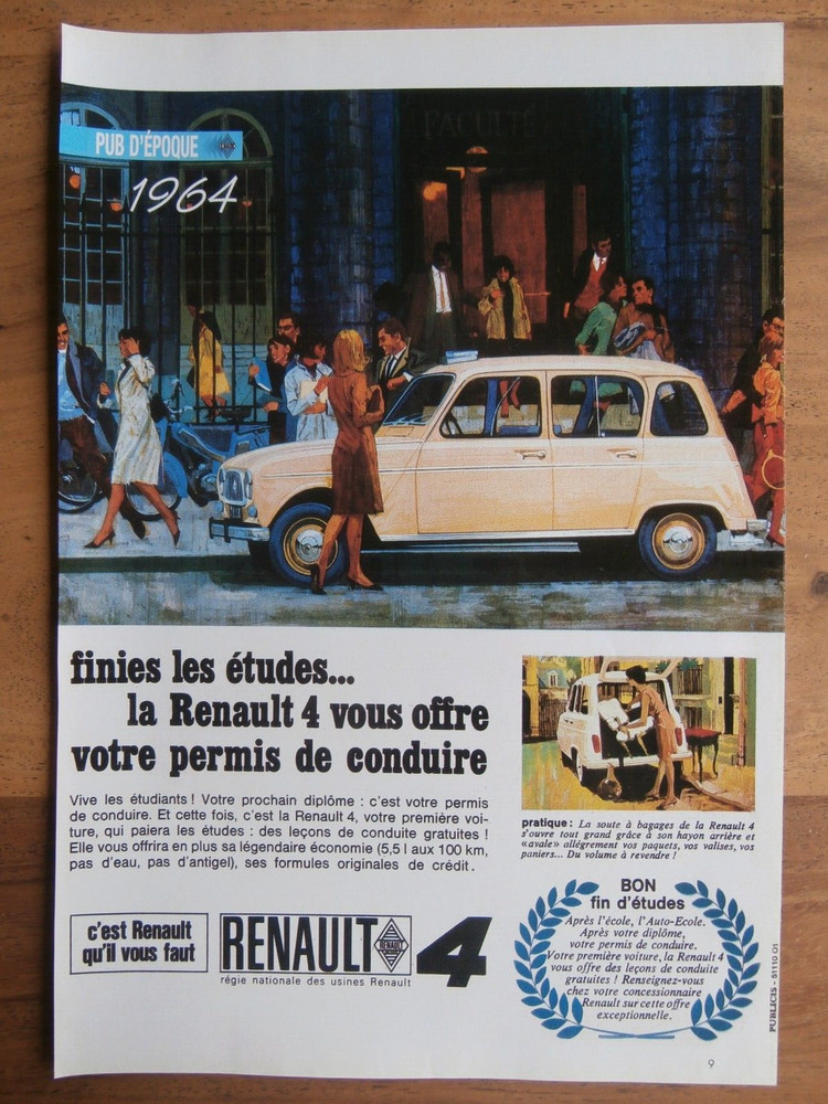 RENAULT ADVERTISING era 1964