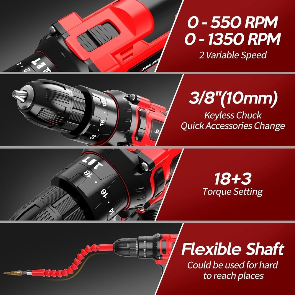 Max Cordless Impact Drill Driver Set with