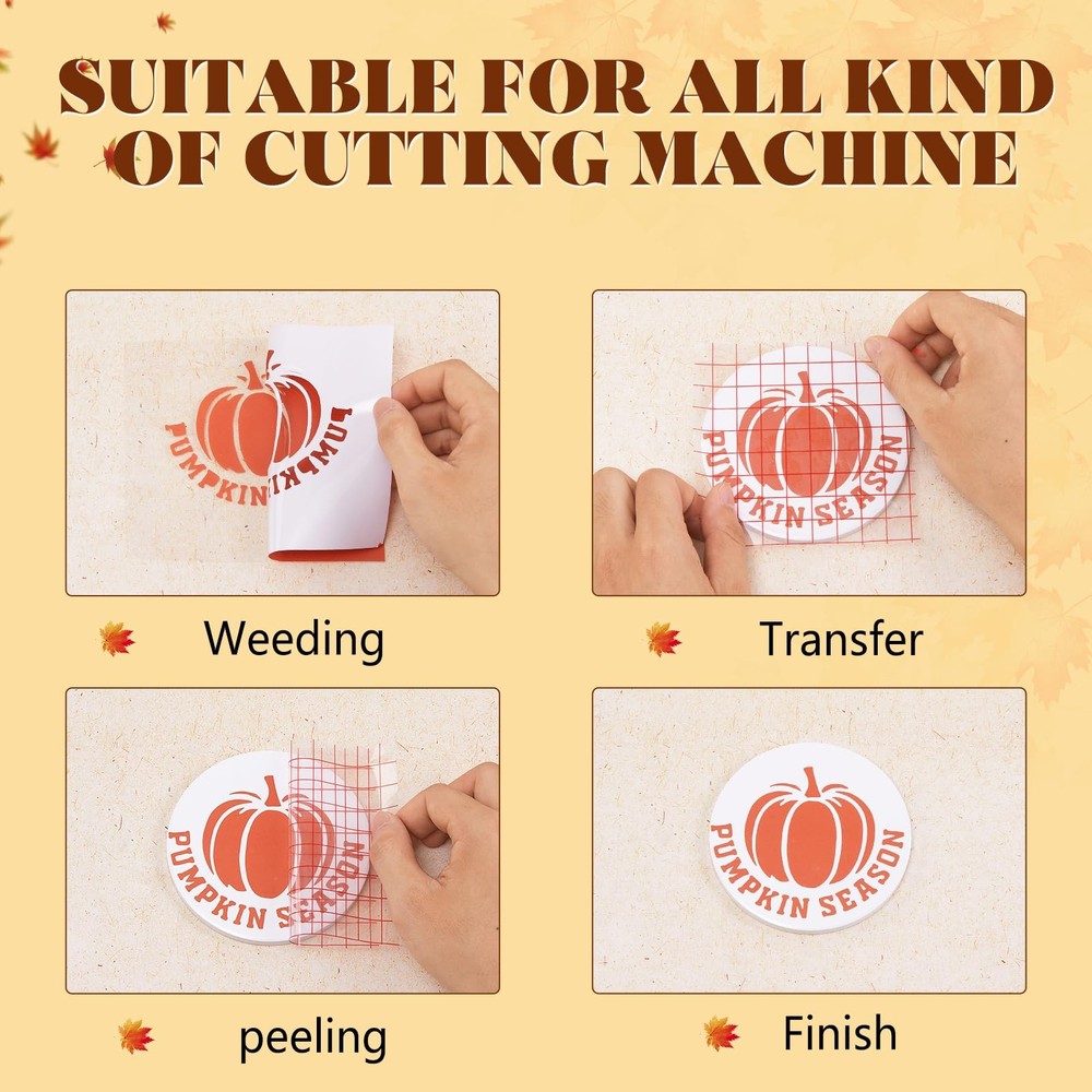 Solid Color Permanent Adhesive Vinyl - 18 Sheets 12"x10" Fall Permanent Adhes...