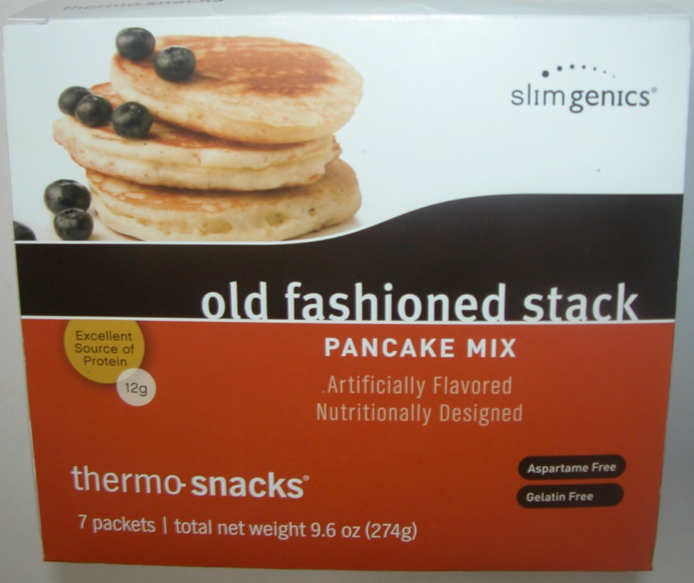 NEW NIB Slim Genics 5 Packets Old Fashioned Stack Pancake Mix Thermo Snacks