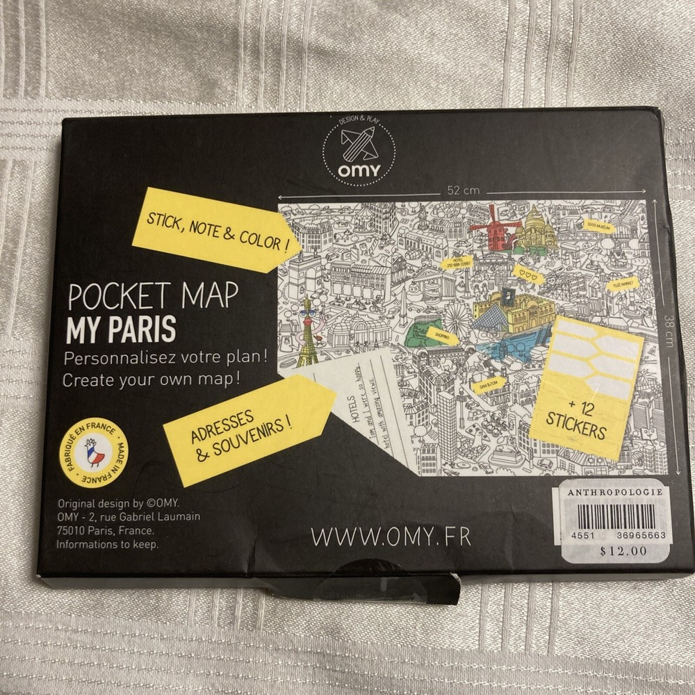 OMY Pocket Coloring Map - My Paris
