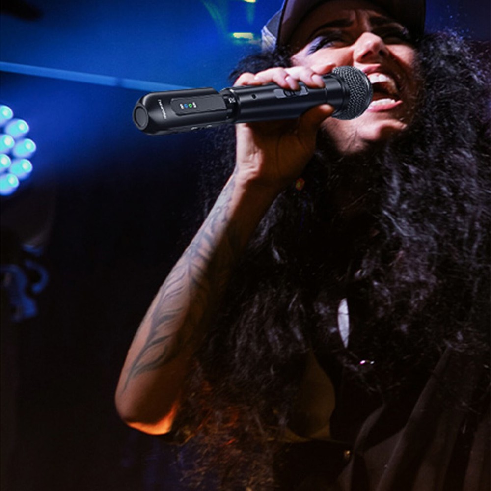 XLR Wireless Microphone System Mic Transmitter Receiver Mic Adapter Rechargeable