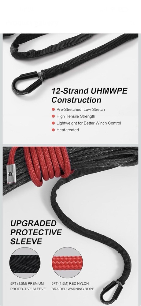 Synthetic Winch Rope Kit