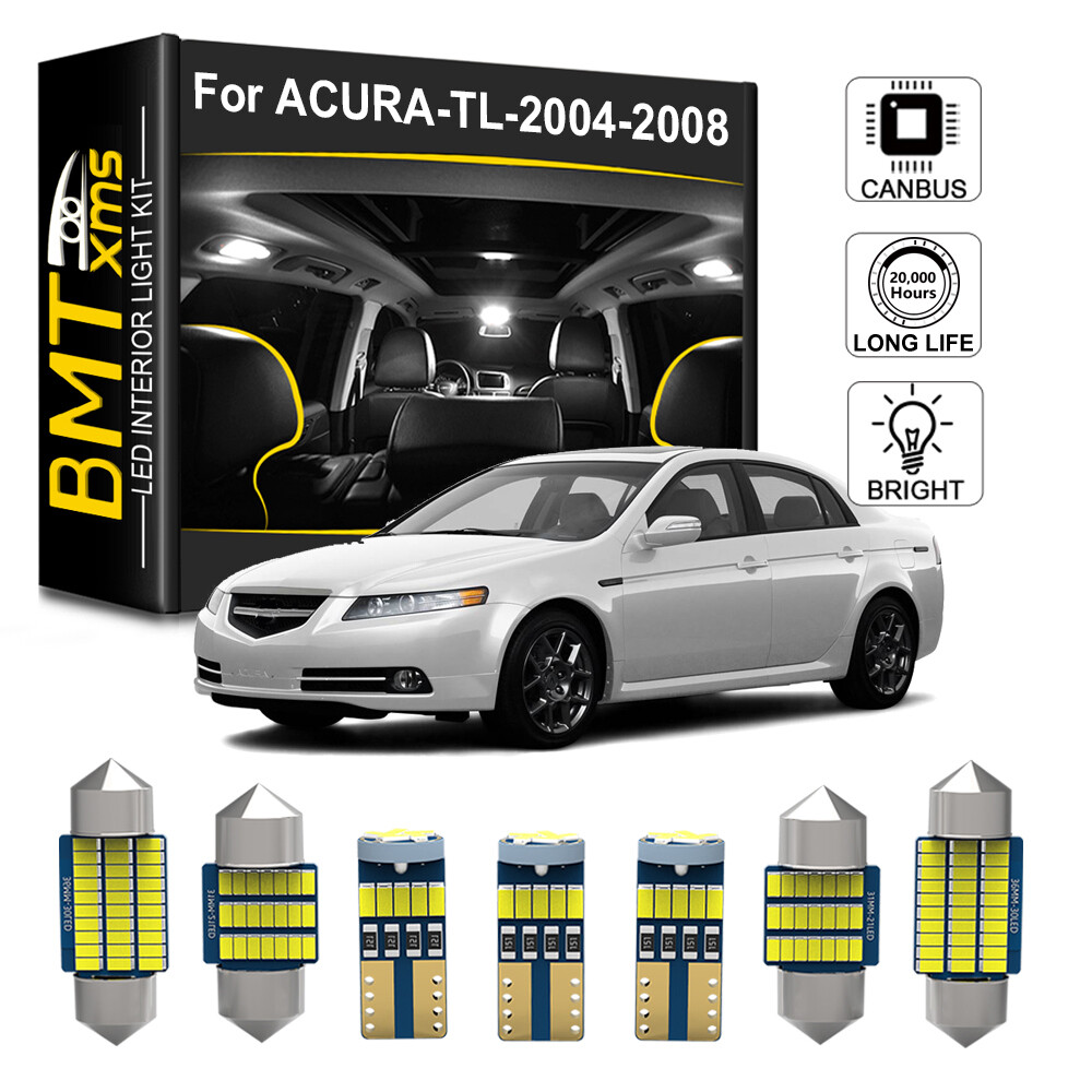 10pcs Interior LED Light Bulbs Package Kit for 2004-2008 Acura TL White Canbus