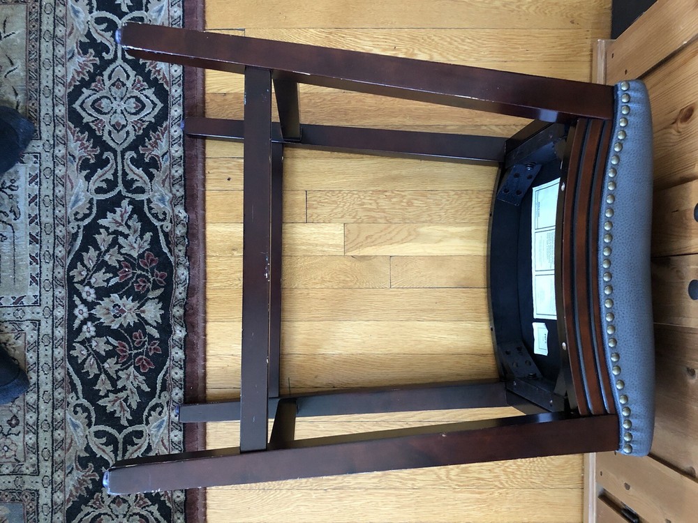 Grey Faux Leather Bar Pub Stool