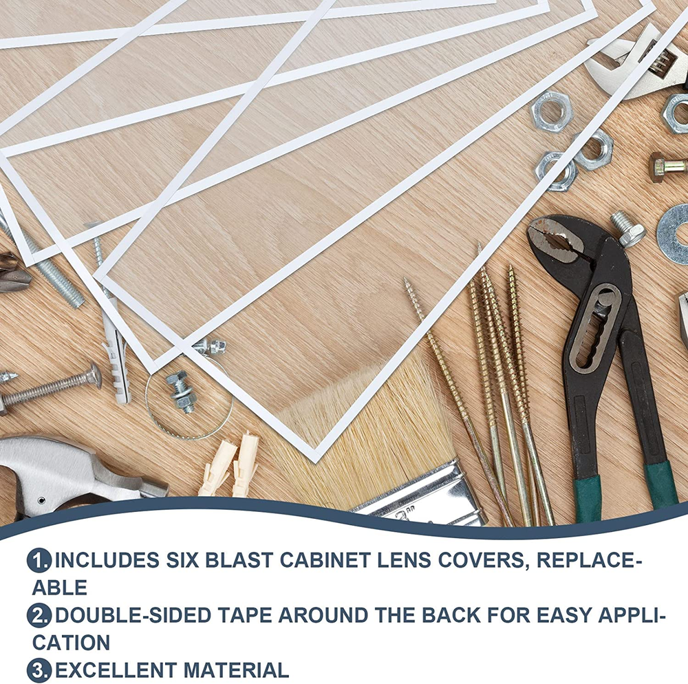 6 Pcs Sandblast Protector Blasting Lens Adhesive Polyester Visibility 22 X 10'