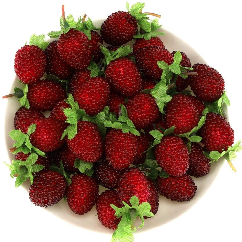 Gresorth 30pcs Artificial Raspberry Fake Fruit Decoration Home Red
