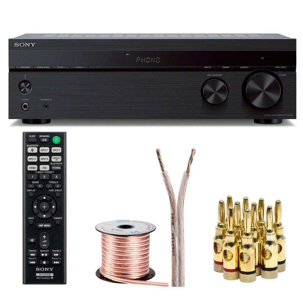 Sony STRDH190 2-ch Stereo Receiver with Phono Inputs and Bluetooth bundle