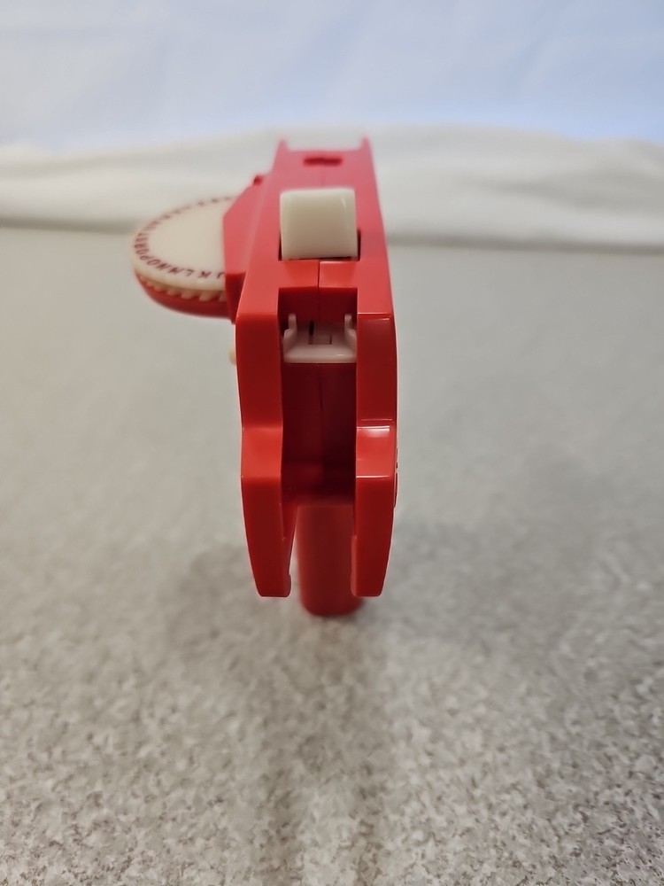 Vintage DYMO Red Handheld Label Maker Embosser | Rotary Wheel | Untested