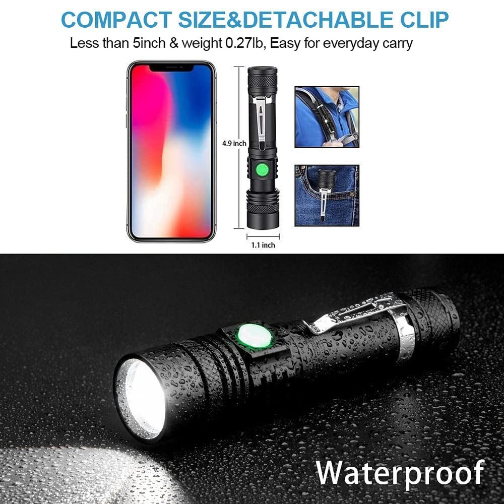 Hoxida LED Tactical Flashlight, Super Bright Flashlight 001-1pcs