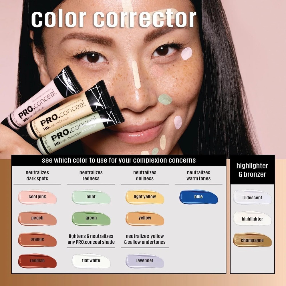 Lightweight HD Pro.Conceal Peach Corrector - Long-Wearing Full Coverage Formula