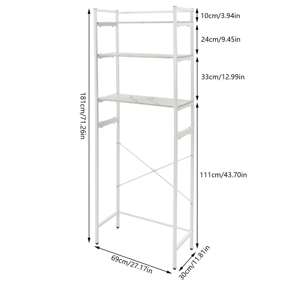 Modern Bathroom Storage Shelf Freestanding Storage Rack Bathroom Rack White NEW