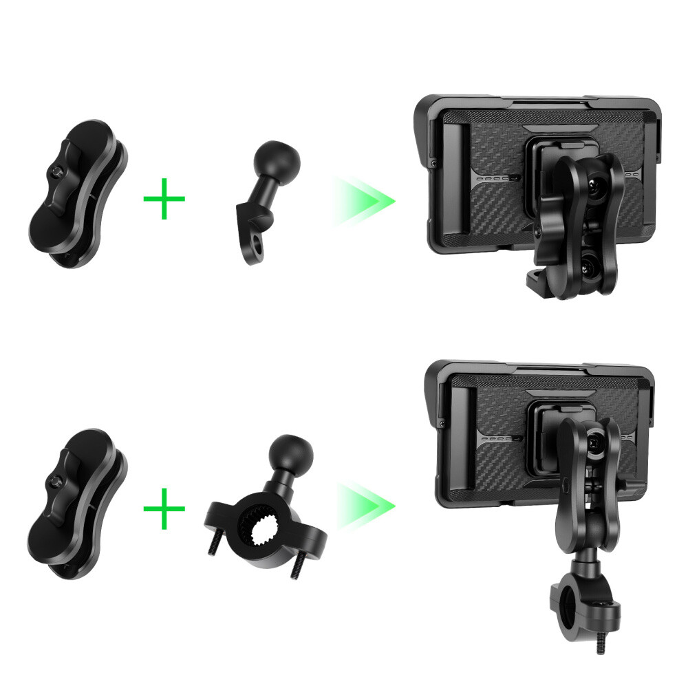5" Waterproof Motorcycle Navigator Portable Wireless CarPlay Android Auto Screen
