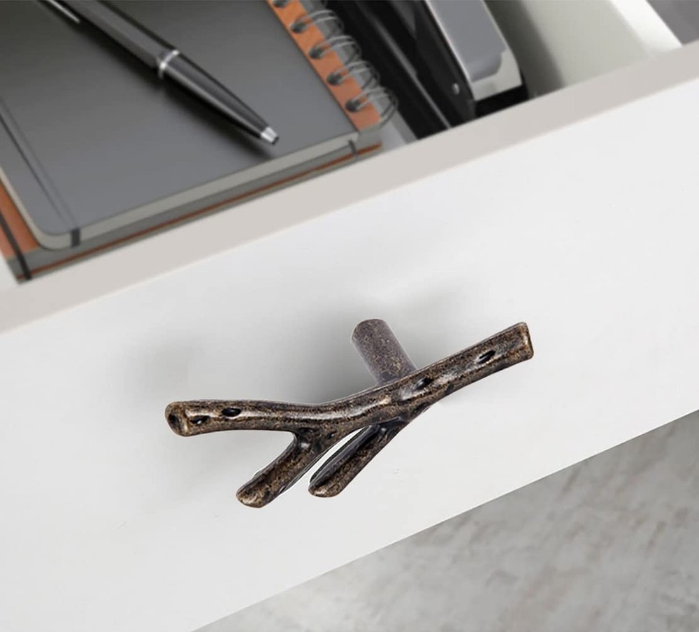 Branch Knobs Vintage Tree Twig Branch Cabinet Knobs Pull Handles,Zinc Alloy D...