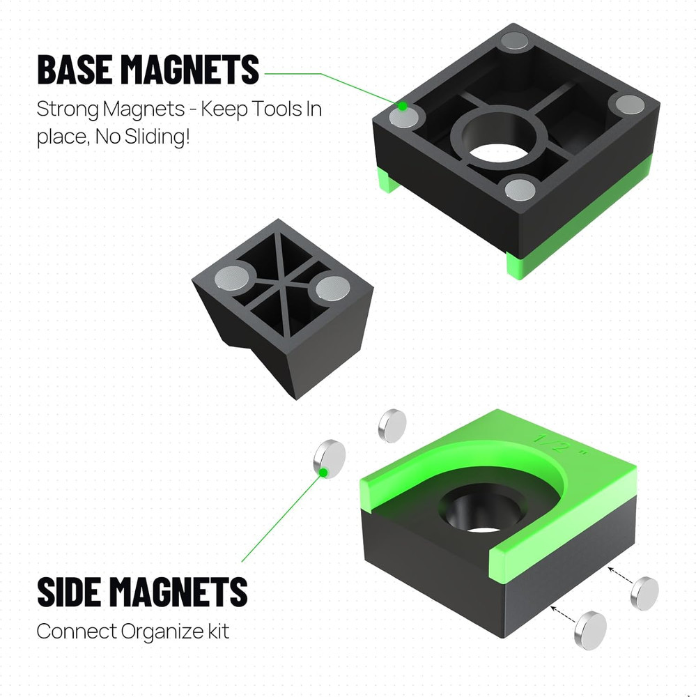 Magnetic Ratchet Organizer 3-Pack Tool Storage Trays for Garage Workshop Tools