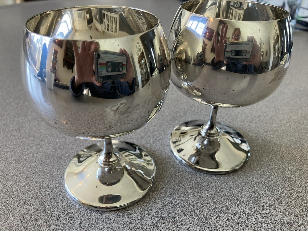 Gorham Silver plate Engraved Goblets YC 1144