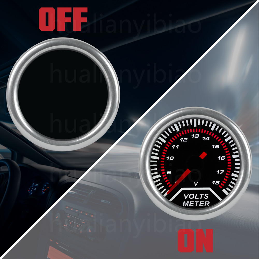 2" 52mm LED Pointer Auto Car Volt Meter Voltmeter Voltage Gauge 8-18V Smoke Face