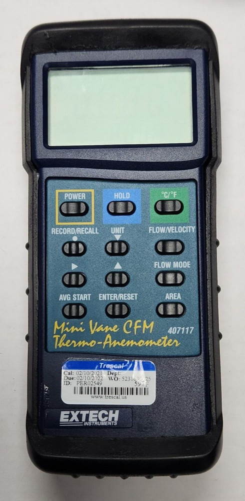 Extech 407117 Anemometer with Telescoping Antenna Sensor & Case