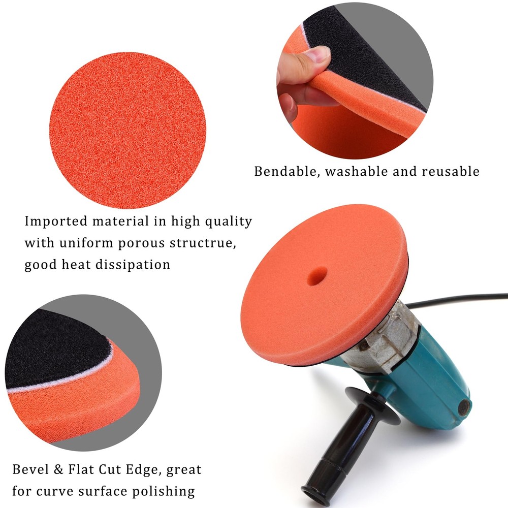 4 Pieces Buffing Polishing Pads 5 Inch Orbital Buffer Pads Hook And Loop Buffing