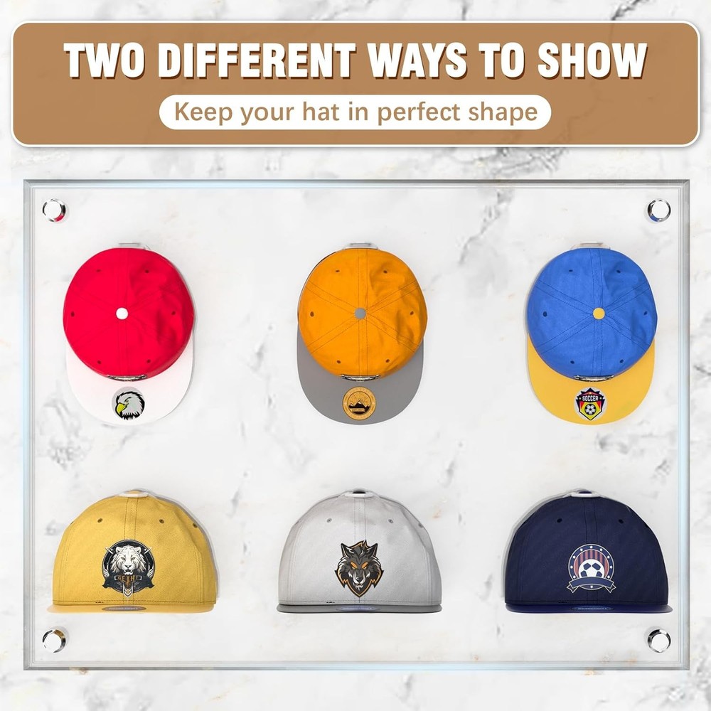 22 Pack Adhesive Hat Hooks for Wall, Super Strong Rack Baseball White