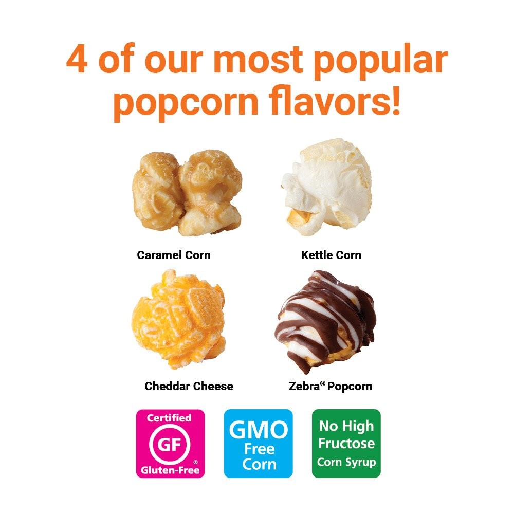 Gourmet Popcorn Cone (12 PK) Assorted Flavors