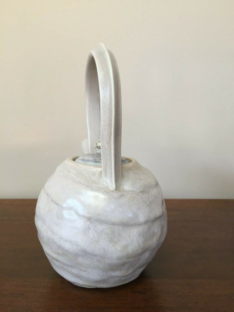 Studio Art Pottery Glazed Teapot & Cup Signed