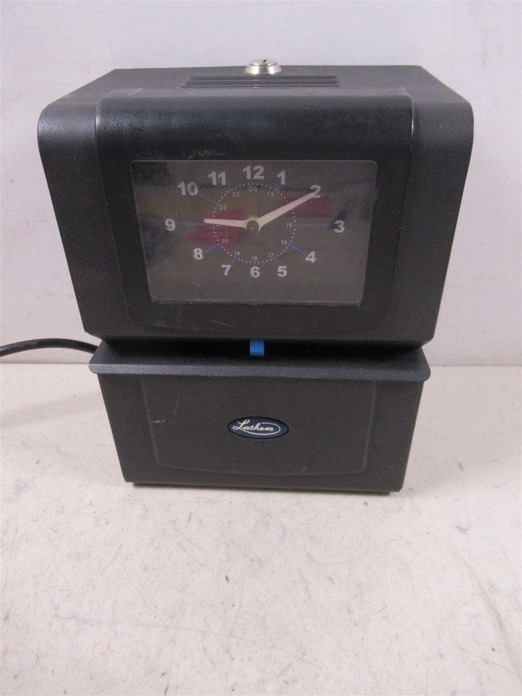Lathem 4001 Time Recorder Automatic Punch Time Clock Analog Clock Face Unit