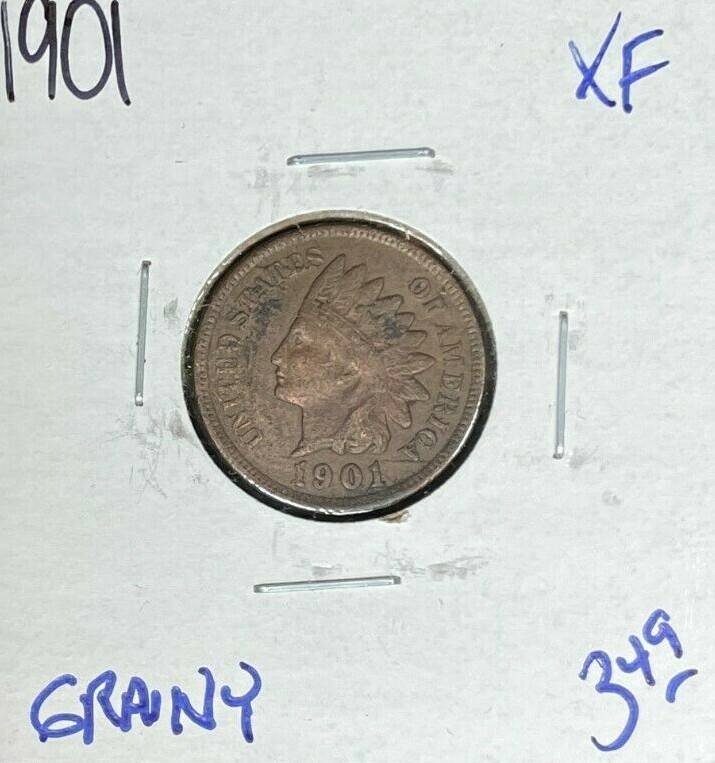 1901 INDIAN HEAD CENT ~ XF ~ GRAINY ~NICE COIN~ REF# D/D