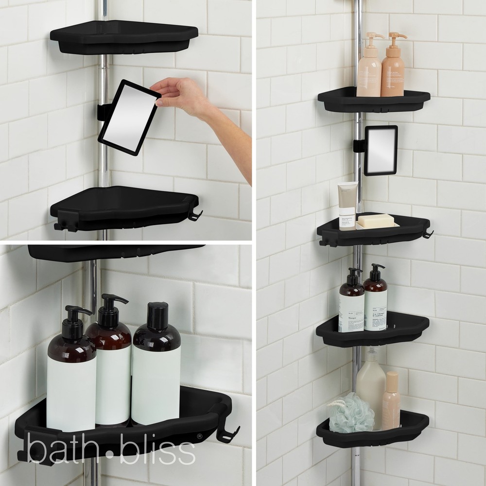 4 Tier Corner Shower Organizer in Black