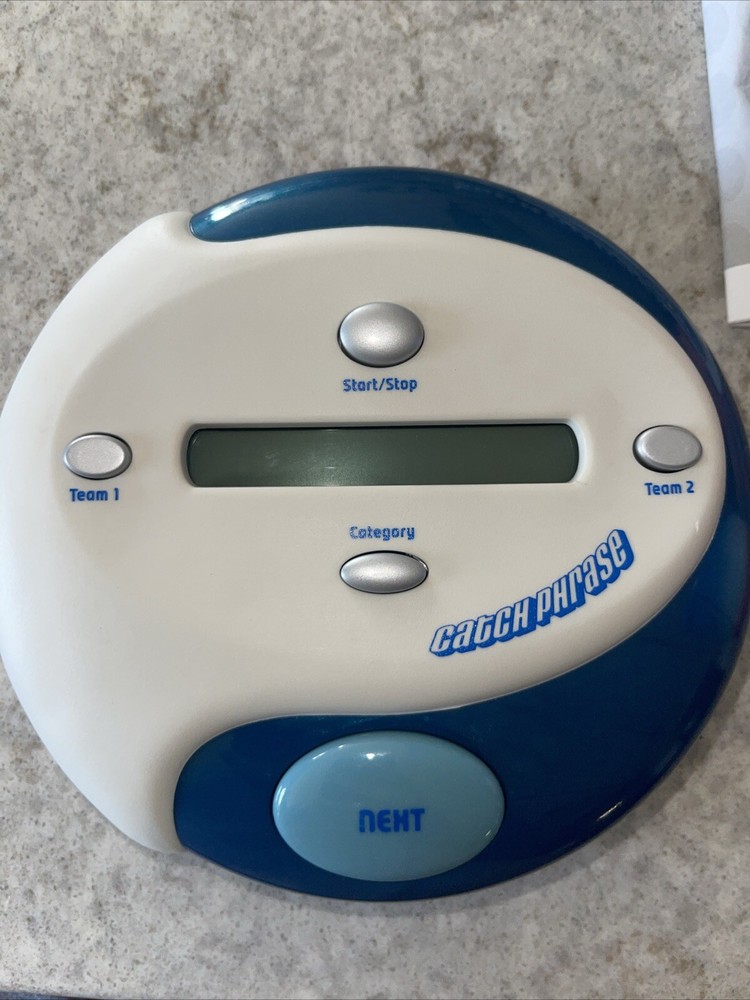 Catchphrase Hasbro Blue White Handheld Electronic Team 2004 Game Trivia Tested