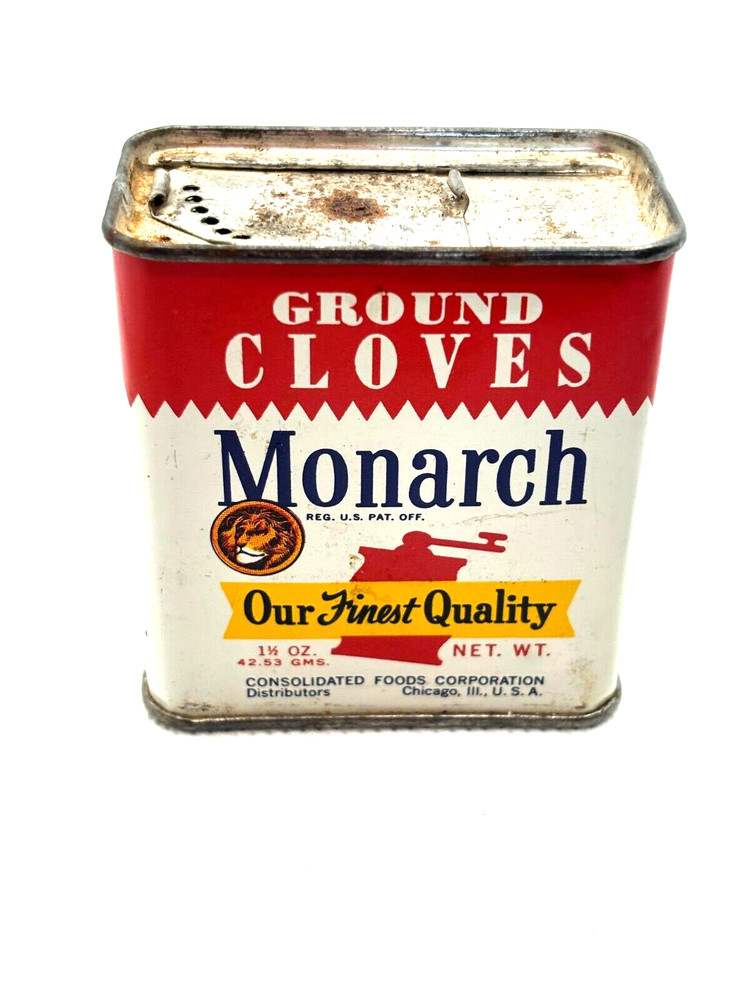 Vintage Monarch Spice Tin - Ground Cloves