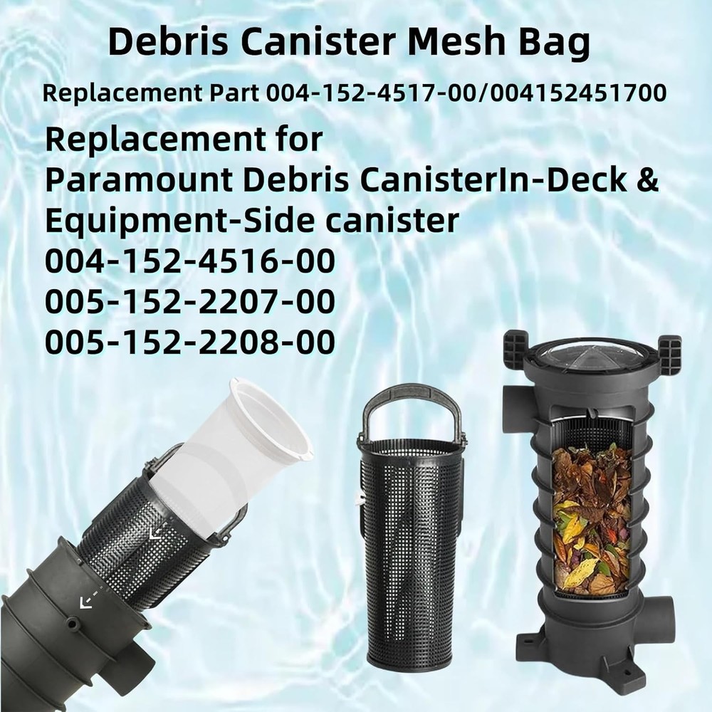 Replacement Pool Skimmer Basket Screen 600 Micron Mesh Bag for Paramount Debr...