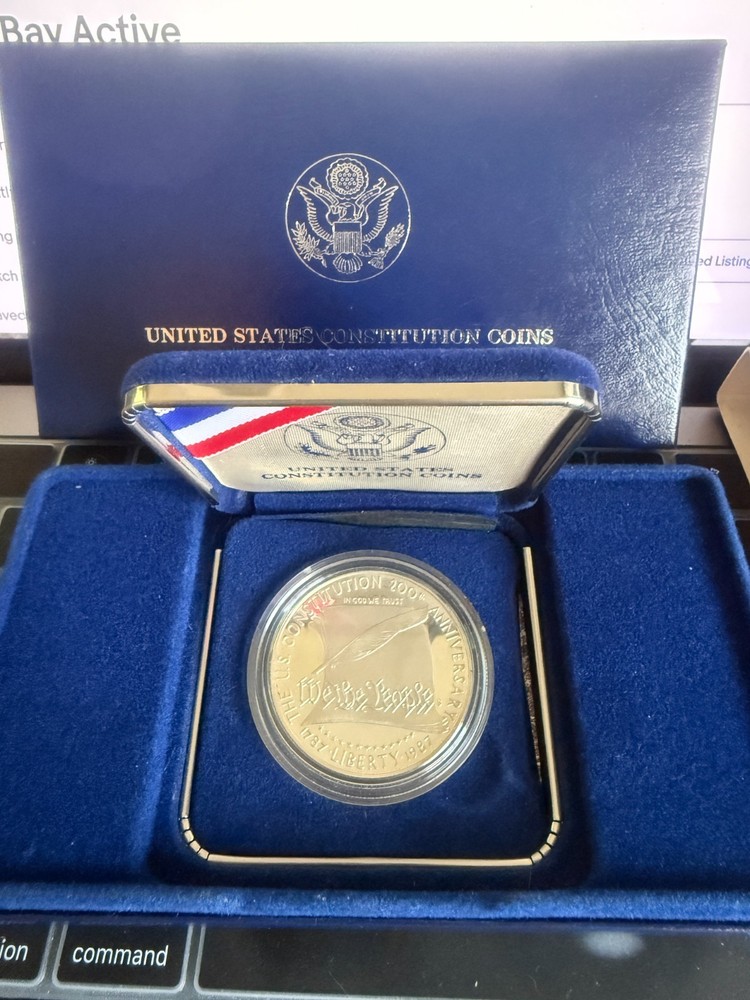1987 U.S. Constitution Bicentennial Proof Silver Dollar Coin (90% Silver)