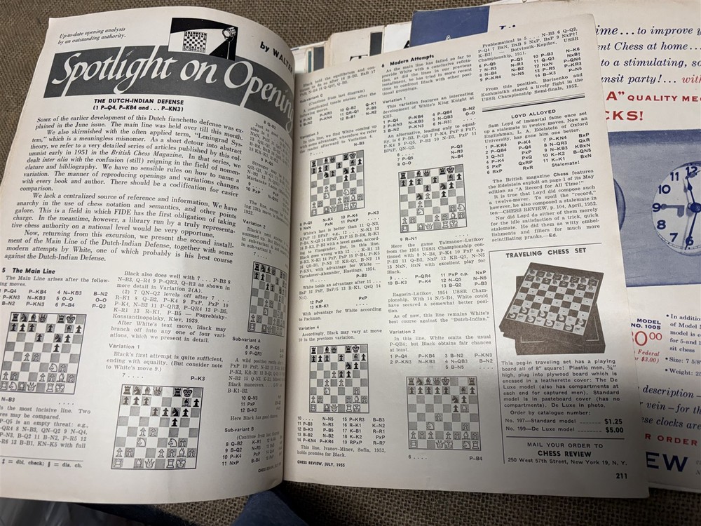 1955 Chess Review magazine, all 12 issues