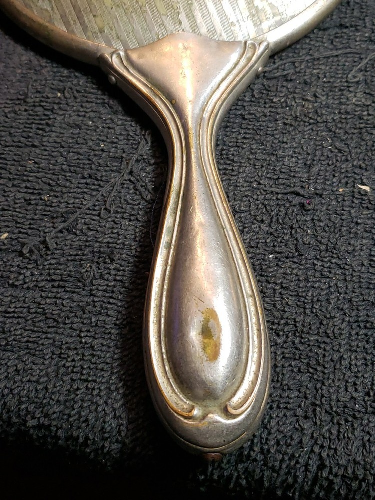 Antique "G.SILVER" Smooth handheld Vanity MIRROR