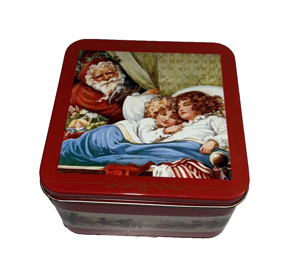 “Father Christmas” Square Tin Container 5” x 5”