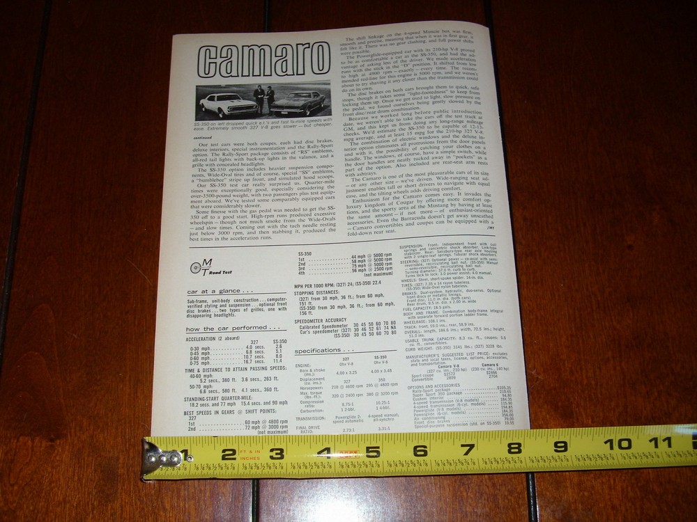 1967 CAMARO ORIGINAL ARTICLE