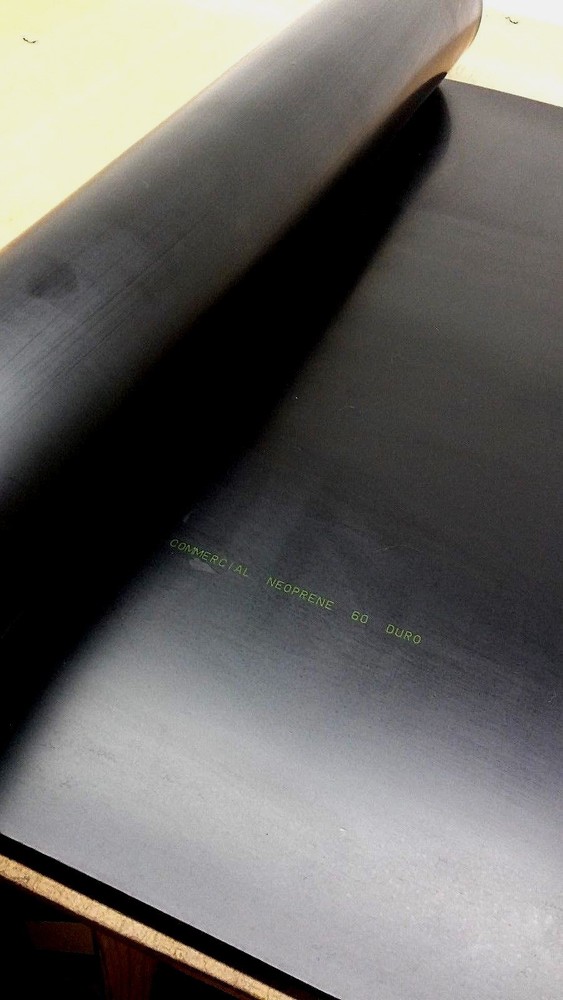 Neoprene Rubber Solid Sheet w/ Peel-Back Adhesive 1/8"Thick x 6" x 12" Pad