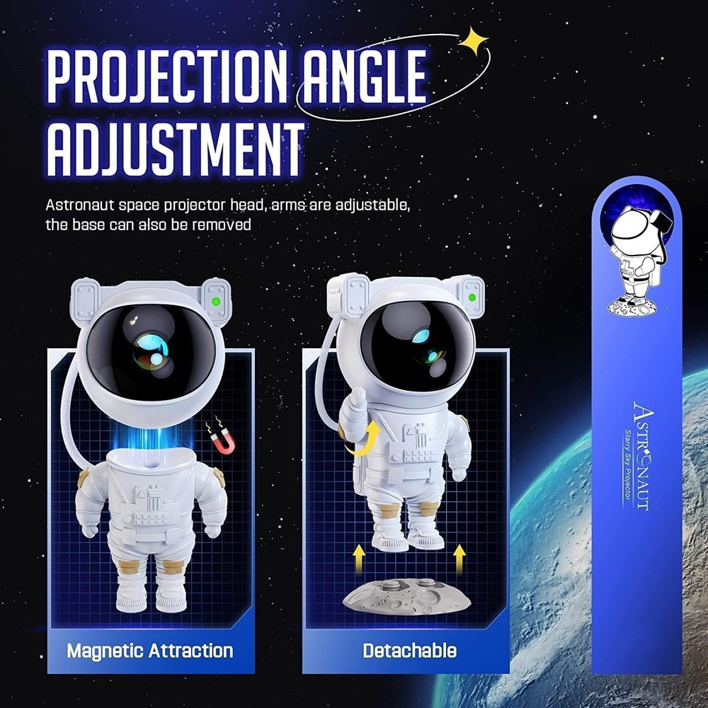 Mooyran Astronaut Starry Sky Night Light Projector - White