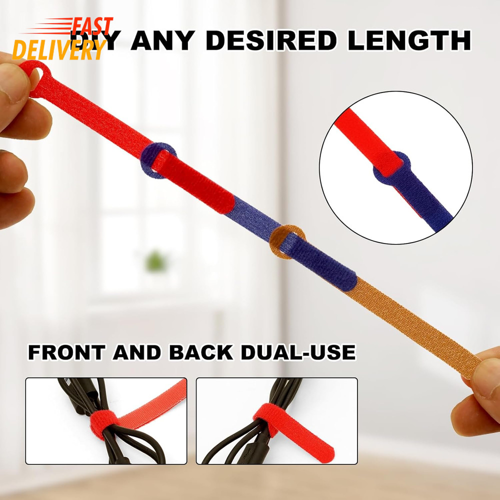 150PCS Cable Ties，4+6+8+10 Inch Reusable Cable Management, Multi-Purpose 👍👌