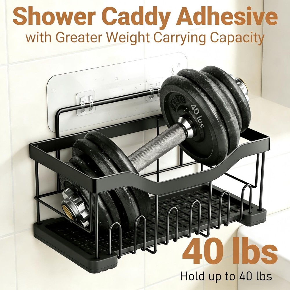 14 Pack Shower Caddy Adhesive Replacement, Waterproof Strong Shower Shelf Adh...