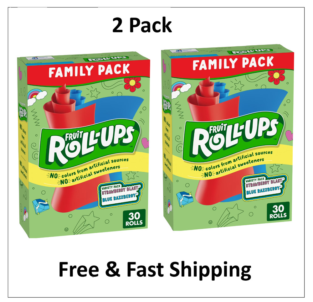 Fruit Roll-Ups Fruit Flavored Snacks, Variety Pack, 15 oz, 30 ct ( 2 Pack)