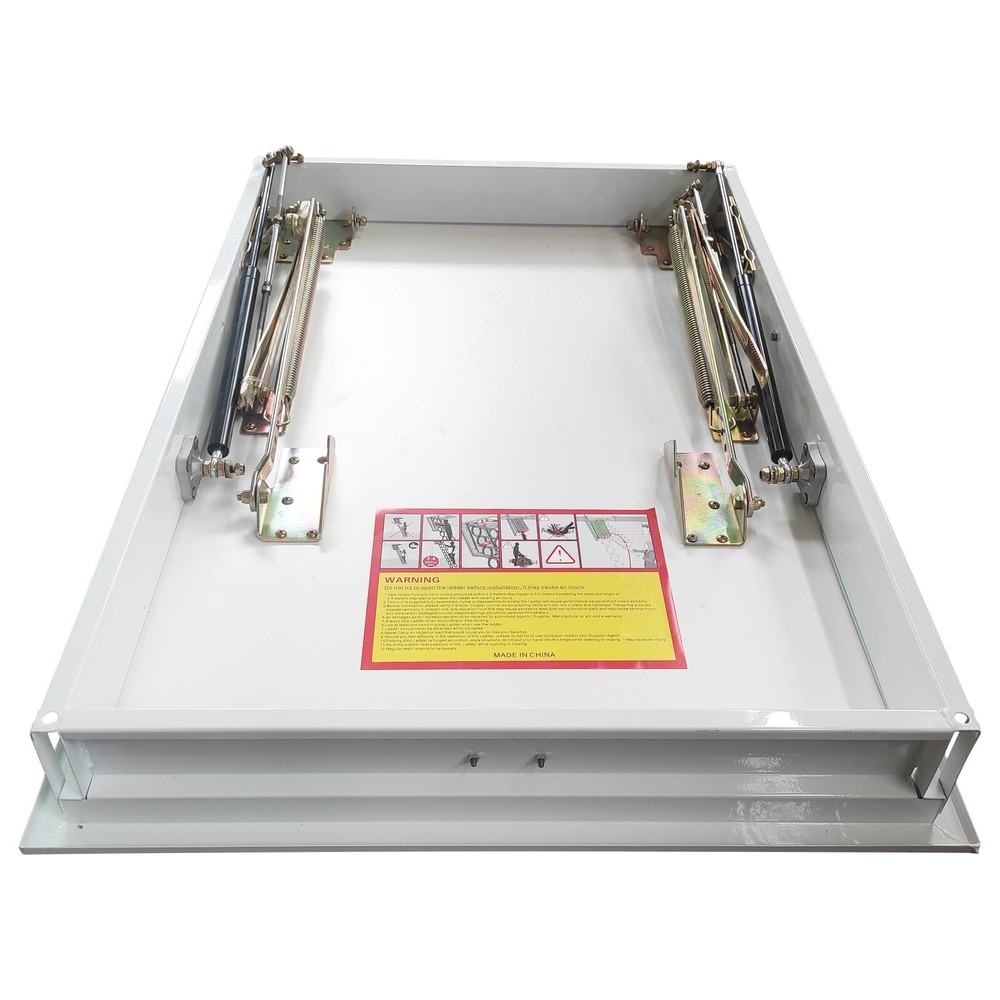 9.8ft Hidden Telescopic Folding Ladder White Attic Pull Down Ceiling stairs