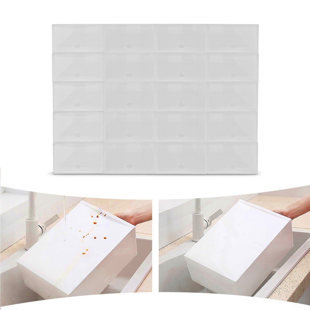 20Pcs Sneaker Display Case Organizer Stackable Shoe Storage Box Durable Plastic