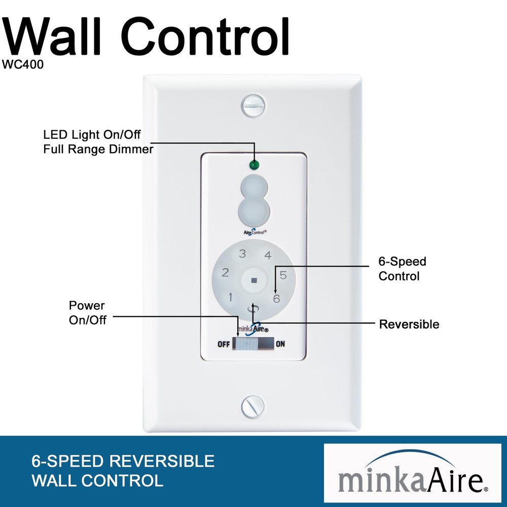 Minka Aire WC400 DC Wall Control Remote White